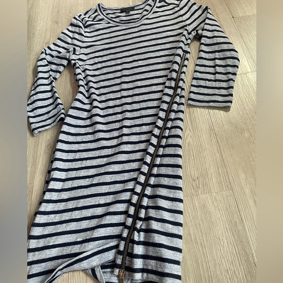 J.Crew Blue Striped 100% Cotton Side Zip Dress Size Small - Picture 3 of 8